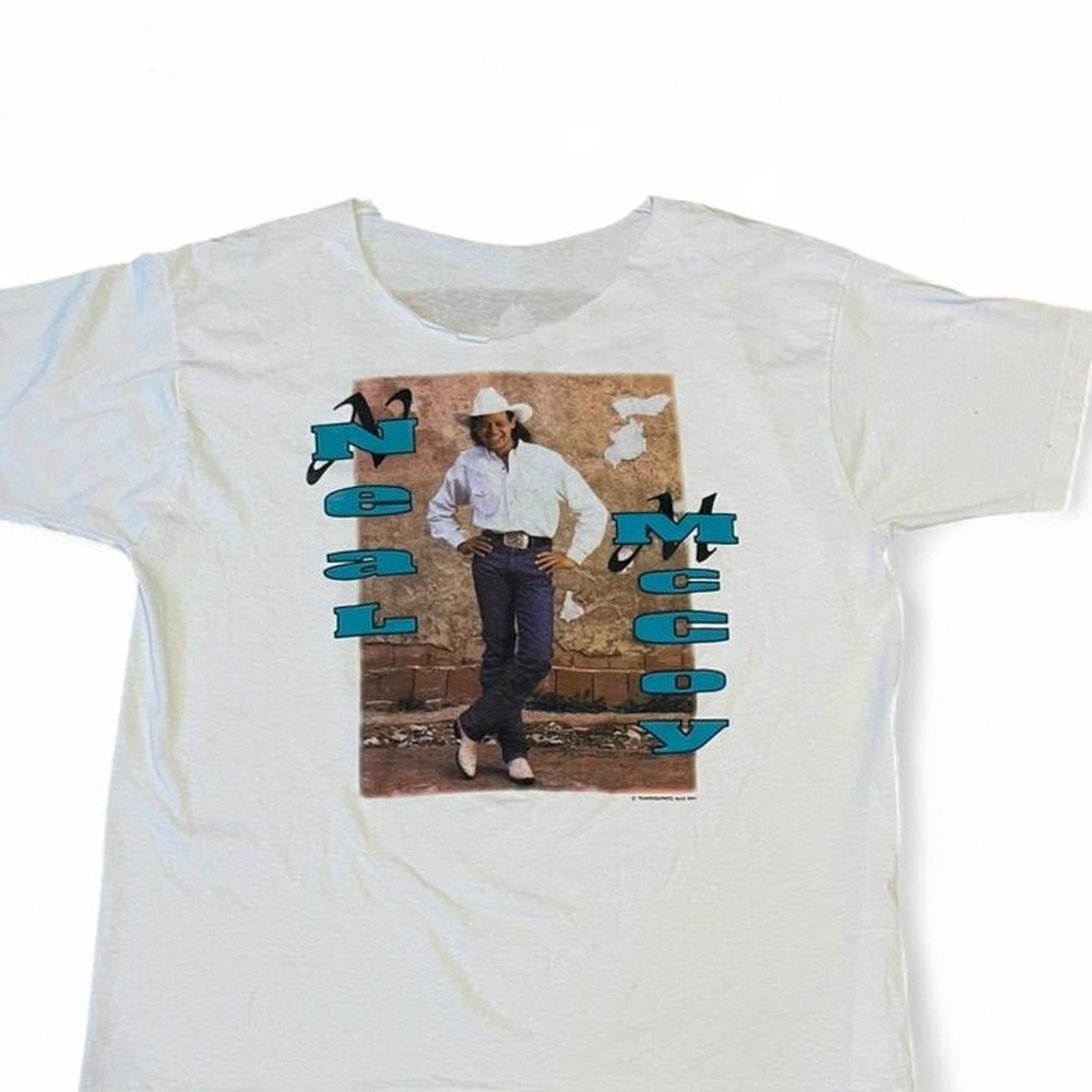 Neal McCoy Graphic Shirt Sz XL Vintage 90s‎ white T-shirt
